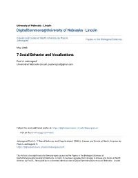 7 Social Behavior and Vocalizations
