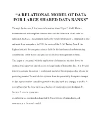 “A Relational Model of Data for Large Shared Data Banks”