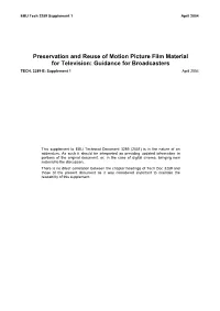 EBU Tech 3289S1-2004 Preservation and Reuse of Film Material for TV