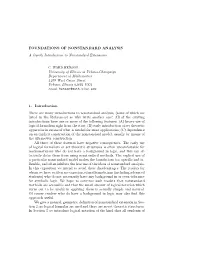 FOUNDATIONS of NONSTANDARD ANALYSIS a Gentle Introduction to Nonstandard Extensions