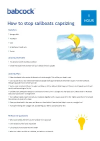 How to Stop Sailboats Capsizing