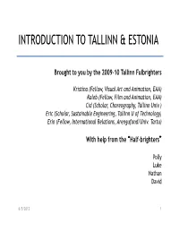 Introduction to Tallinn & Estonia
