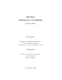 Mech541 Kinematic Synthesis