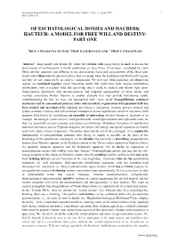 A Model for Free Will and Destiny- Part One