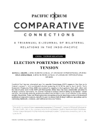 Election Portends Continued Tension
