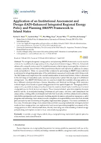 Enhanced Integrated Regional Energy Policy and Planning (IREPP) Framework to Island States