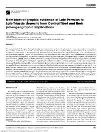 RESEARCH New Biostratigraphic Evidence of Late Permian to Late