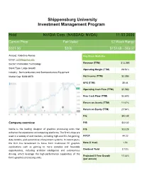 Shippensburg University Investment Management Program