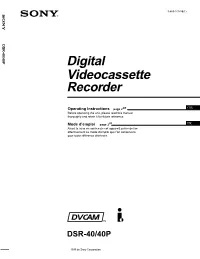 Digital Videocassette Recorder