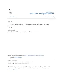 Exclusionary and Diffusionary Levers in Patent Law Colleen Chien Santa Clara University School of Law, Colleenchien@Gmail.Com
