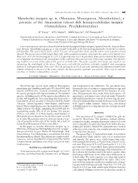 Myxobolus Insignis Sp. N. (Myxozoa, Myxosporea, Myxobolidae), a Parasite of the Amazonian Teleost Fish Semaprochilodus Insignis (Osteichthyes, Prochilodontidae)
