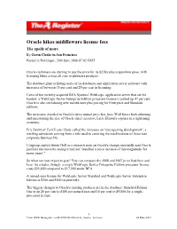 Oracle Hikes Middleware License Fees: the Spoils of More