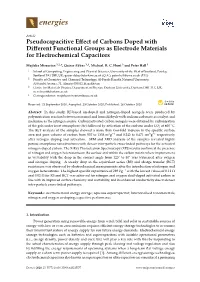 Pseudocapacitive Effect of Carbons Doped with Different Functional