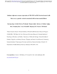Sodium Valproate Rescues Expression of TRANK1 in Ipsc-Derived Neural Cells That Carry a Genetic Variant Associated with Serious