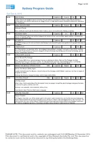 Sydney Program Guide