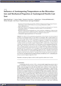 Ture and Mechanical Properties of Austempered Ductile Cast Iron