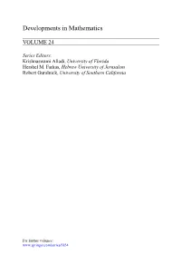 Developments in Mathematics