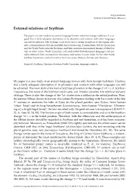 External Relations of Scythian