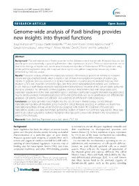 Genome-Wide Analysis of Pax8 Binding Provides New Insights Into Thyroid Functions