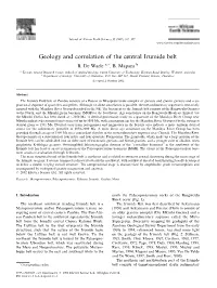 Geology and Correlation of the Central Irumide Belt B