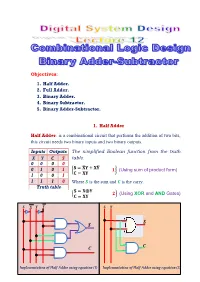 Lecture 12 Binary Adder-Subtractor.Pdf
