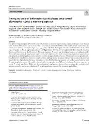 Mermer Et Al. (2020). Timing and Order of Different Insecticide Classes