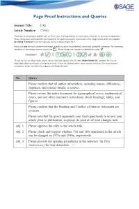 Page Proof Instructions and Queries