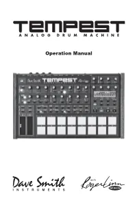 Tempest Operation Manual ﻿ I This Device Complies with Part 15 of the FCC Rules
