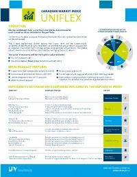 UNIFLEX OPERATION on the Settlement Date, a Starting Level Will Be Determined for SECTOR DIVERSIFICATION of the Each Canadian Share Included in the Portfolio