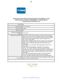 Confidential: for Review Only Continued Versus Discontinued Oxytocin Stimulation in the Active Phase of Labour (CONDISOX)- a Double-Blind Randomised Controlled Trial