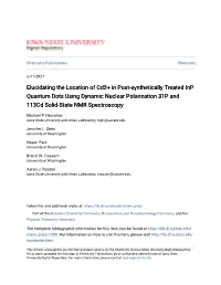 Elucidating the Location of Cd2+ in Post-Synthetically Treated Inp Quantum Dots Using Dynamic Nuclear Polarization 31P and 113Cd Solid-State NMR Spectroscopy