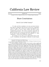 Sham Constitutions