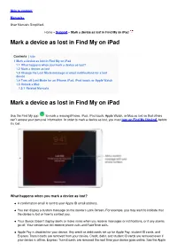 Mark a Device As Lost in Find My on Ipad