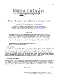 Methods to Determine Torsion Stiffness in an Automotive Chassis