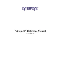 Python API Reference Manual L-2016.06