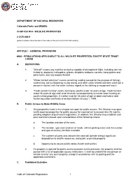 Code of Colorado Regulations