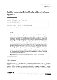 Gut Microbiome Analysis of Snails: a Biotechnological Approach