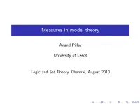 Measures in Model Theory