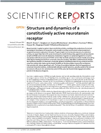Structure and Dynamics of a Constitutively Active Neurotensin Receptor Received: 26 August 2016 Brian E