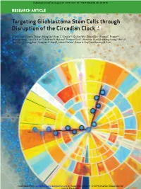 Targeting Glioblastoma Stem Cells Through Disruption of the Circadian Clock