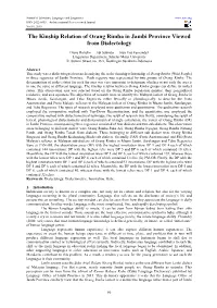 The Kinship Relation of Orang Rimba in Jambi Province Viewed from Dialectology