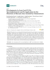 Development of a Low-Cost UV-Vis Spectrophotometer and Its Application for the Detection of Mercuric Ions Assisted by Chemosensors