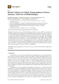 Electric Vehicles for Public Transportation in Power Systems: a Review of Methodologies