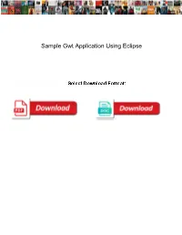 Sample Gwt Application Using Eclipse