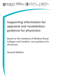Supporting Information for Appraisal and Revalidation: Guidance for Physicians