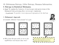 03. Entropy: Boltzmann, Gibbs, Shannon
