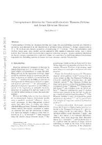 Correspondences Between the Classical Electrostatic Thomson