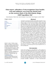Cultivation of Microorganisms from Basaltic Rock