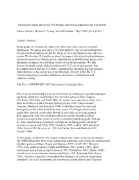 Democratic States and Social Movements: Theoretical Arguments and Hypotheses