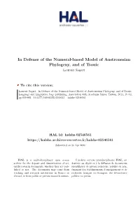 In Defense of the Numeral-Based Model of Austronesian Phylogeny, and of Tsouic Laurent Sagart